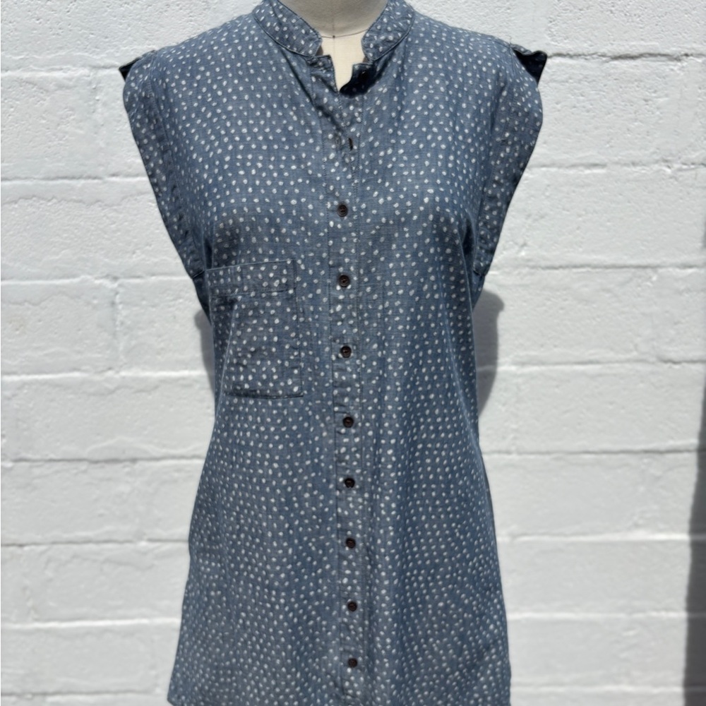 Alternative Denim Polka Dot Top